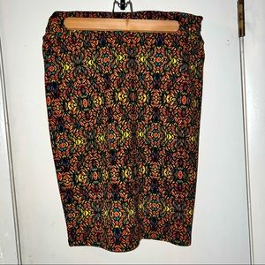 Lularoe M Skirt Rich Colors Leaf Pattern